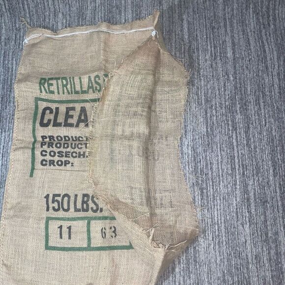 Burlap Coffee Bean Bag Retrillas Del Pacifico Cafe Decor 2019-2020 Tan - Picture 2 of 3